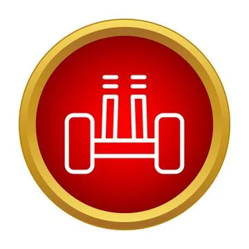 Self balancing electric scooter icon in red circle Stock Illustration