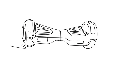 Self-balancing smart electric hoverboard from front view perspective Video stock 337055640