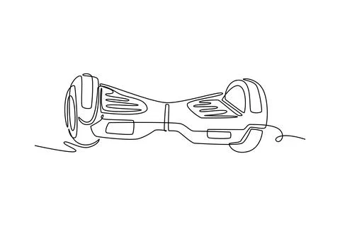 Self-balancing smart electric hoverboard from front view perspective Stock Illustration