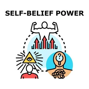 Self belief power improving confidence and success Stock Illustration