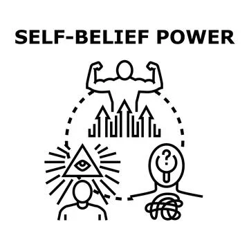 Self belief power improving confidence and success Stock Illustration