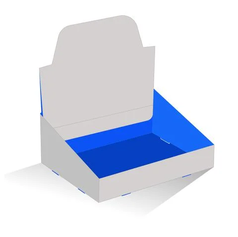 Self box, display blank box 3D white render box vector and color changeable a Stock Illustration