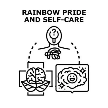 Self care and pride for mental well being Stock Illustration