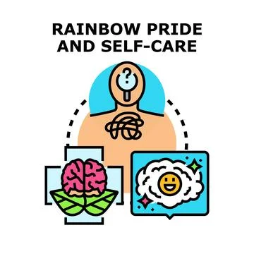 Self care and pride for mental well being Stock Illustration