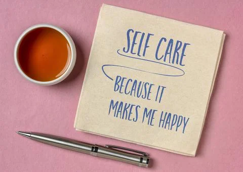 Self care, because it makes me happy Stock Photos