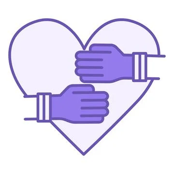 Self-Care Color Icon. Vector Icon. Human Hands Hug Heart. Love yourself. He.. Stock Illustration