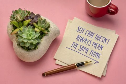 Self care does not always mean the same thing Stock Photos