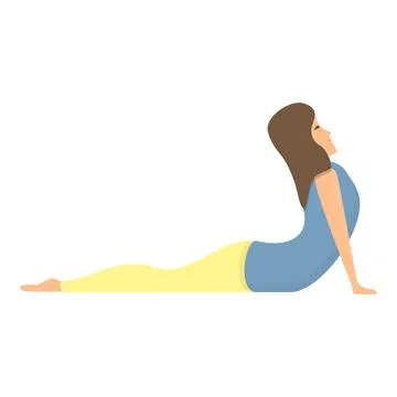 Self care exercise icon, cartoon style Stock Illustration
