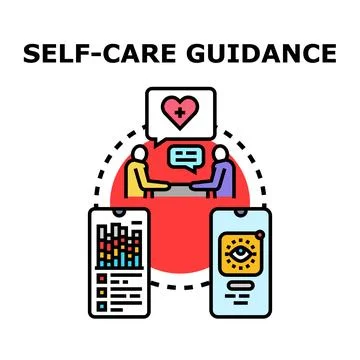 Self care guidance concept vector illustration Stock Illustration