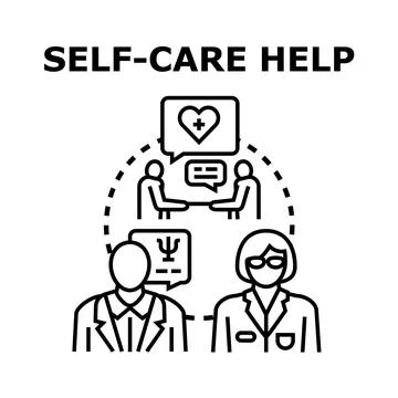 Self care help concept aiding mental psychological well being Stock Illustration