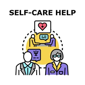 Self care help concept aiding mental psychological well being Stock Illustration