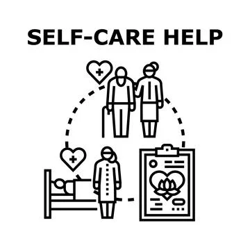 Self care help concept for personal well being program Stock Illustration