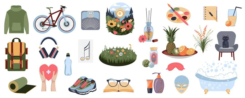 Self Care Objects Stock Illustration