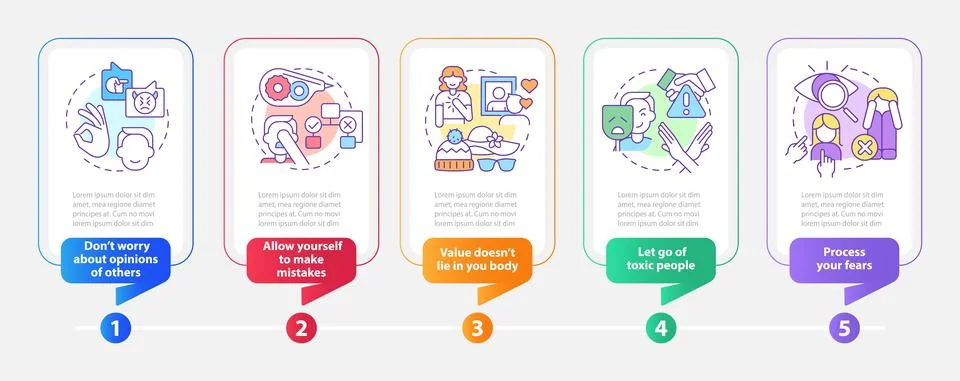 Self-care practices rectangle infographic template Stock Illustration