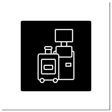 Self check-in glyph icon Stock Illustration