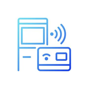 Self checkout kiosk gradient linear vector icon Illustrazione stock