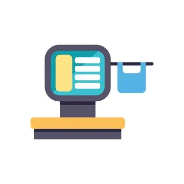 Self checkout machine with screen showing payment options for purchases イラスト素材