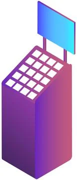 Self checkout technology machine. Modern equipment. Technical support, cashier Illustrazione stock