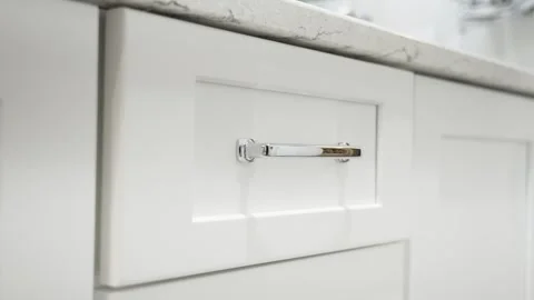 A self-Closing drawer in action. Newly installed Bathroom Remodel. Stock Footage 288208737