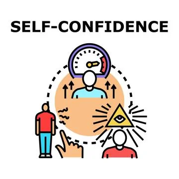 Self confidence concept boosting personal development mental growth Stock Illustration
