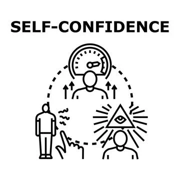 Self confidence concept boosting personal development mental growth Illustrazione stock