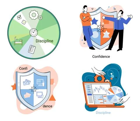 Self confidence concept. Person has private conversation metaphor. Brave Stock Illustration