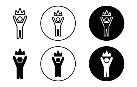 Self Confidence icon Outline flat Icon Stock Illustration