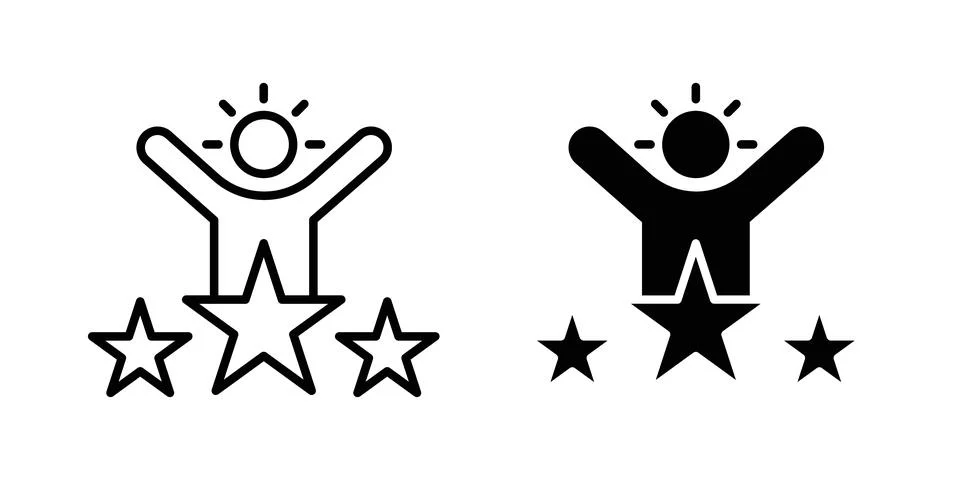 Self confidence icon vector template set in black Stock Illustration
