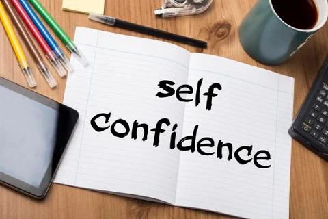 Self confidence - Note Pad With Text Stock Photos