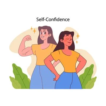 Self-confidence theme. Flat vector illustration Stock Illustration