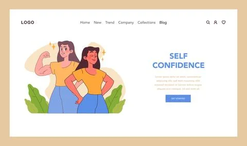Self-confidence theme. Flat vector illustration Stock Illustration