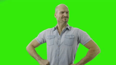 Self-confident guy is flexing with his muscles Stock Footage 166510065