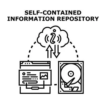 Self contained information repository system concept illustration 库存插图