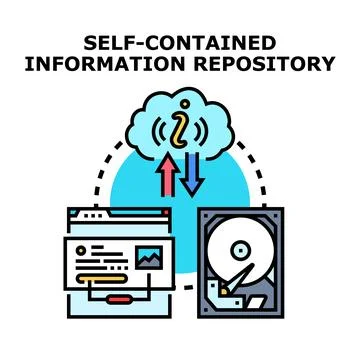 Self contained information repository system concept illustration 库存插图