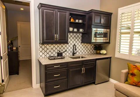 Self Contained In Law Unit With Mini Kitchen Area Stock Photos