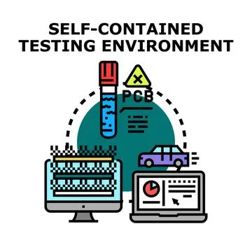 Self contained testing environment concept vector illustration Stock Illustration