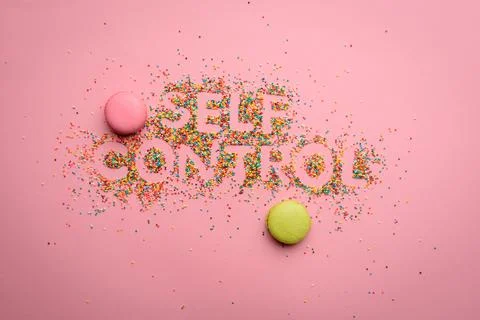 Self control lettering from sweets Stock Photos