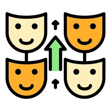 Self control mask icon color outline vector Stock Illustration
