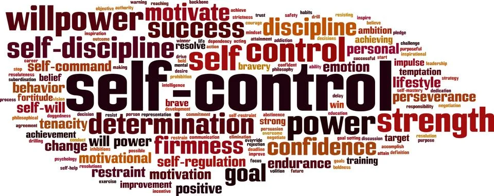 Self-control word cloud Stock Illustration