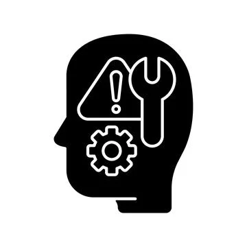 Self correction black glyph icon Illustrazione stock