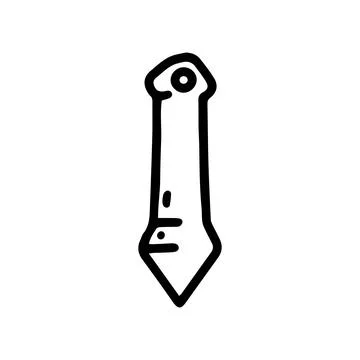 Self defence keychain weapon line vector doodle simple icon Stock Illustration