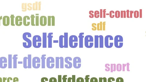 Self Defence Tag Cloud Animated Isolated... | Stock Video | Pond5