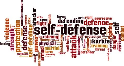 Self-defence word cloud 스톡 일러스트