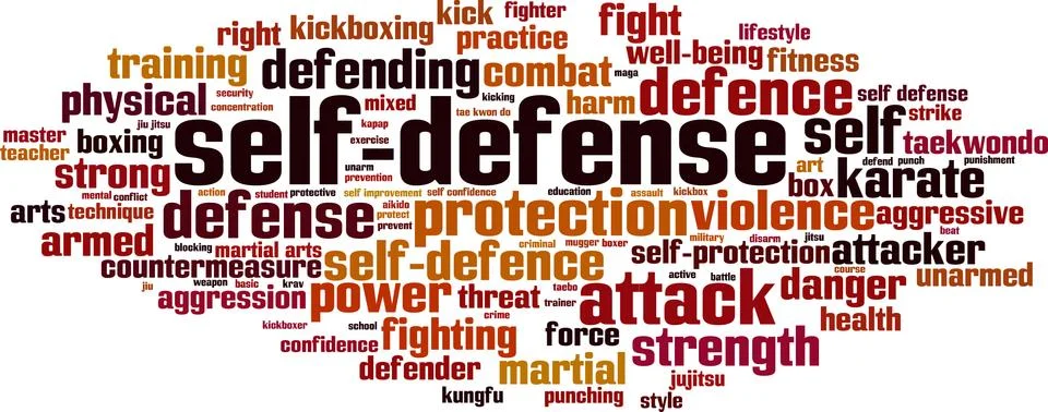 Self-defence word cloud 스톡 일러스트