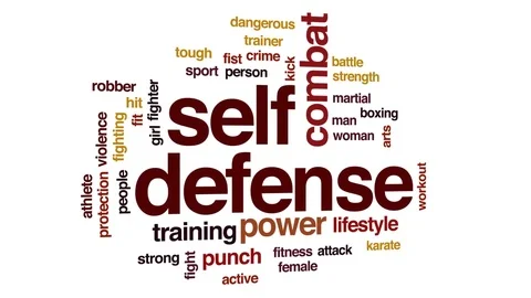 Self defense animated word cloud, text d... | Stock Video | Pond5