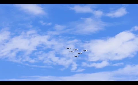 Self-Defense Force Jet Aircraft Flying in Formation at an Air Show Stock-Footage 333184031