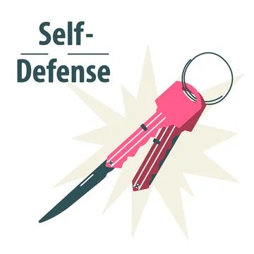 Self Defense Key Knife Stock Illustration