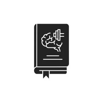 Self development book black glyph icon. Improvement personal skills. Pictogra Stock Illustration