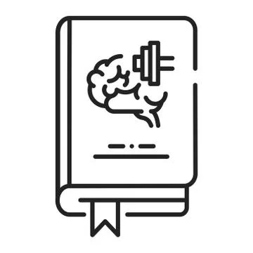 Self development book black line icon. Improvement personal skills. Pictogram Stock Illustration
