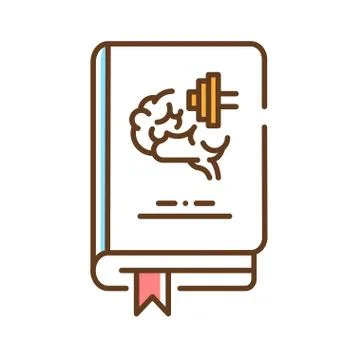 Self development book color line icon. Learning about personal development fr Stock Illustration